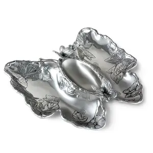 蝴蝶形金属片蘸碗铝装饰餐具干果上菜碗婚礼摆件甜点盘