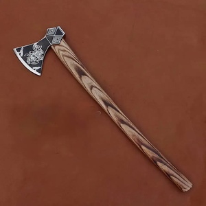 Jexmoo 19 "personnalisé fait à la main en acier au carbone Tomahawk hache manche en palissandre cuir barbu bricolage industriel extérieur fête des pères cadeau - Product Image 2