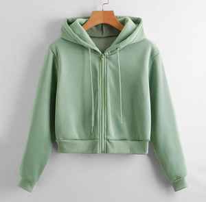 Sudadera con cordón y cremallera de alta calidad para niñas, manga larga, con capucha de gran tamaño, estilo informal, logotipo bordado en la parte delantera, buen precio - Product Image 4