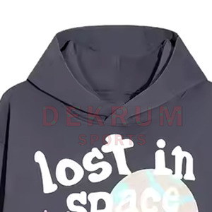 Vente en gros de sweat-shirts à capuche 100% coton avec impression en relief pour hommes, logo personnalisé, conception OEM avec fermeture éclair, saison hivernale, coupe classique, respirant - Product Image 3