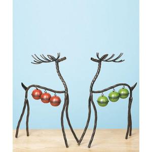 Modèles de rennes debout argentés et noirs Présentoir debout libre Vaisselle Showpiece Christmas Reindeer Sculpture Candle Stand - Product Image 2