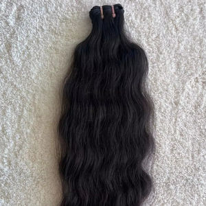 Nueva llegada de alta calidad de doble trama Remy Virgin Temple paquetes de cabello humano 20-30 pulgadas máquina de ondas de cuerpo suave todos los colores indio - Product Image 1