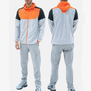 Chaqueta de chándales cortavientos impermeable Softshell tejida al por mayor con logotipo personalizado para hombre - Product Image 1