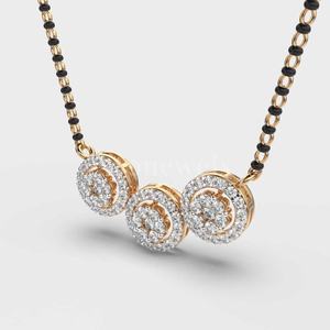 Shubh Diamond Mangalsutra de Stonewels Diseño clásico con delicados detalles en diamantes Oro amarillo para bodas - Product Image 2