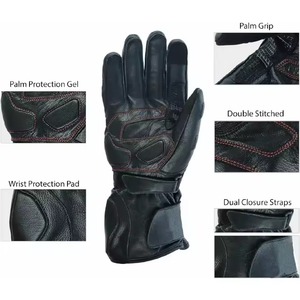 Guantes de moto de cuero genuino unisex logotipo personalizado/diseño guante de moto de carreras con la mejor calidad de gama superior - Product Image 5