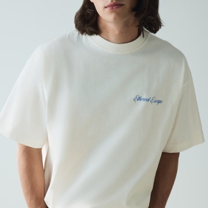 Camisetas de algodón de alta calidad para hombre, estilo informal, manga corta, cuello redondo, teñido liso, en blanco, de gran tamaño, personalizable, sólido - Product Image 1