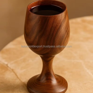 Verre en bois design antique pour jus de fruits bière vin et cocktails verre à boire en bois haut personnalisé vente par FWE - Product Image 4