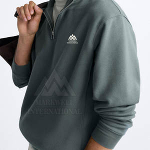 Nuevo diseño Best Men Basics Half Zipp Sudaderas Low MOQ Men Basics Half Zipp Sudaderas a precio al por mayor Hecho en Pakistán - Product Image 5