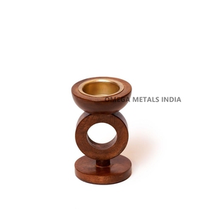 Quemador de incienso árabe Majlis Bakhoor de acero inoxidable con tapa de estrella y base de madera de mango, decoración religiosa de lujo para el hogar, venta al por mayor - Product Image 4