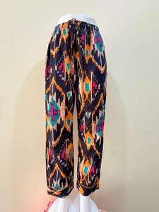 Pantalon imprimé jungle bohème vert paradis 100% coton pantalon de salon jardin exotique pantalon à cordon - Product Image 4