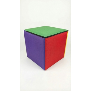 Hot Sale Modern Colorful Square Fabric <b>Pouf</b> Ottoman Foam Filled for Kids Wholesale - Product Image 4