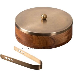 Cazuela Chapati de metal caliente de acero inoxidable y madera de calibre pesado con acabado de espejo suave y retención de calor ultraduradera - Product Image 6