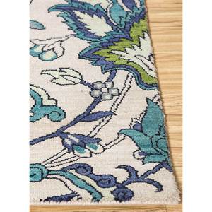 Tapis en laine noué à la main bleu aurore pour la maison, motifs médaillon rectangulaires en puzzle pour couloir, salon, adolescents - SPR-7501 - Product Image 4
