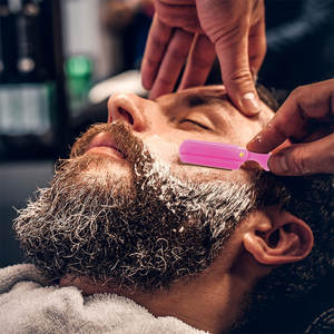 Logotipo personalizado privado Chapado en oro Profesional Facial Recto Barbero Maquinilla de afeitar Hoja plegable Maquinilla de afeitar Herramientas - Product Image 6