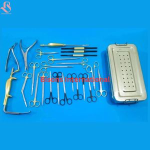 BISONS INTERNATIONAL Juego de Instrumentos de Cirugía Plástica de Acero Inoxidable para Estiramiento Facial y Levantamiento de Cejas, 25 Piezas, Tijeras y Limas Reutilizables - Product Image 1