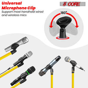 5 Core Mic Stand Floor Height Adjustable <b>Tripod</b> Microphone Stands w Extending Telescoping Boom Arm - Product Image 5