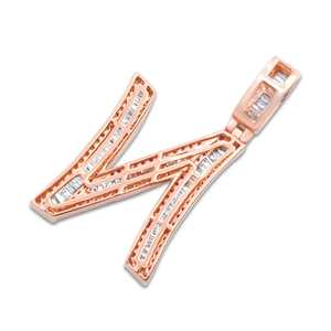 2025 plus récent personnalisé personnalisé Hip Hop bijoux 14KT solide or blanc lettre initiale glacé pendentif Moissanite diamant rond - Product Image 5