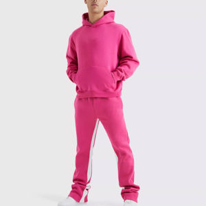 Conjuntos Deportivos de Algodón 100% Hechos por Fabricantes OEM, Estilo Holgado, Ropa Urbana con Cremallera Extra Grande, Conjuntos Deportivos Transpirables para Hombre - Product Image 1