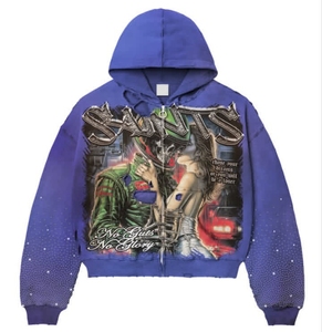 Streetwear Hip Hop Mode Personnalisation de la marque Sweat-shirts pour hommes Coupe automatisée Coupe et couture parfaites Sweat-shirt à fermeture éclair imprimé Homme - Product Image 6