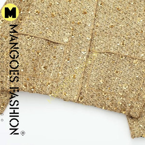 เสื้อแจ็คเก็ตผู้หญิงแบบหลวมประดับเลื่อมสีทองสำหรับฤดูหนาว แขนยาว สไตล์ลำลอง มีกระเป๋า แฟชั่นเสื้อแจ็คเก็ตประดับเลื่อม ซับในผ้าฝ้ายผสมไหม - Product Image 4