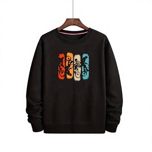 Sweat-shirt à col rond pour homme, 260 GSM, impression de logo OEM, noir, motif VTT imprimé, coupe classique, pour l'automne, vente en gros - Product Image 1