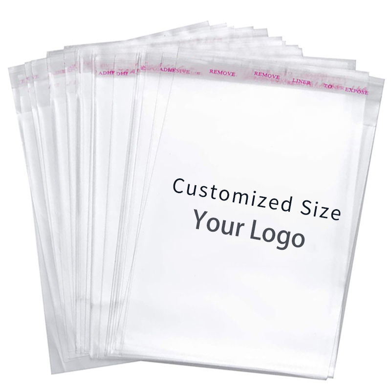 OPP Plastic Transparent Self-Adhesive Bag for Clothing and Accessories Custom Different Size Clear Adhesive Tape Seal Bags