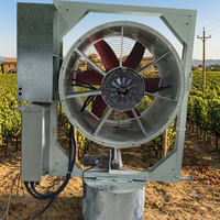 Mobiele, op zonne-energie werkende, variabel snelheid instelbare, verrijdbare ventilator voor fruitplantages en boomgaarden tegen vorst