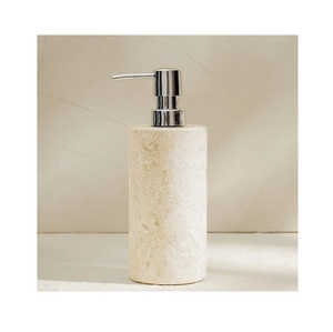 Pompe à savon en marbre Distributeur de lotion pour les mains rechargeable Accessoire de comptoir élégant et élégant pour salle de bain et cuisine - Product Image 6