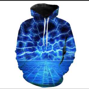 Sudadera con capucha impresa en 3D de moda Lightning manga larga hombres sudadera de moda - Product Image 1