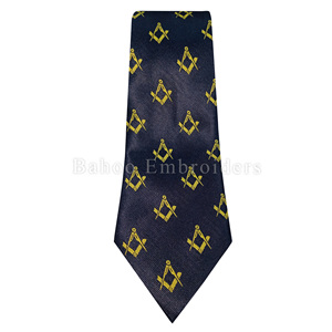 CRAVATE BLEU REGALIA MAÇONNIQUE AVEC LOGO CARRÉ ET COMPAS-CRAVATE FRANC-MAÇON CRAVATE MAÇONNIQUE BLEUE - Product Image 6