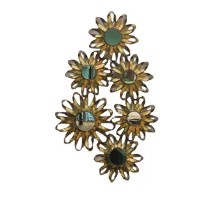 Hecho a mano único girasol pared arte Metal dorado y verde hermosa decoración del hogar Metal pared acento a precio barato - Product Image 1