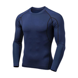 Chemises de compression haute performance pour hommes et services OEM Chemise de compression sublimée avec logo personnalisé teint en couleur unie - Product Image 1
