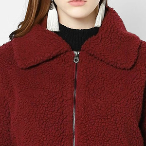 Veste polaire Sherpa pour femmes de qualité supérieure manches longues col montant Design élégant respirant doux fourrure coton imprimé - Product Image 6