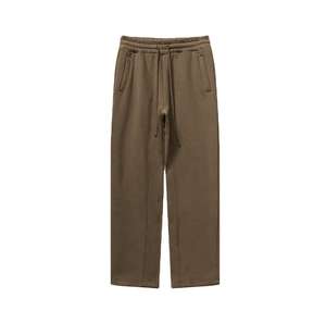 Pantalones Deportivos de Felpa de Algodón y Lana Gruesa de 420 GSM de Alta Calidad para Hombre, Corte Recto Informal con Cintura Elástica - Product Image 1