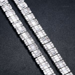 925 Silver 8mm Baguette Cut <b>Moissanite</b> Tennis Chain - Men's Iced Out <b>Moissanite</b> Tennis <b>Necklace</b>, Heavy Hip Hop Diamond <b>Necklace</b> - Product Image 4