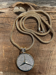 Colgante de estrella redonda con incrustaciones de moissanita plateada, de lujo, estilo Hip Hop Bling, para fiestas, joyería llamativa para raperos, unisex - Product Image 2