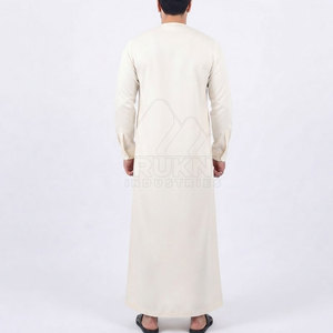 Comfortable Cotton Arabic <b>Thobe</b> <b>Men</b> Traditional Long Kurta Soft Flowing Design Full Sleeve Ankle Length Crew Neck Lightweight - Product Image 2
