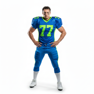 ชุดยูนิฟอร์มอเมริกันฟุตบอลแบบสั่งทำ 100% โพลีเอสเตอร์ พิมพ์ลายแบบซับลิเมชั่นเต็มตัว ชุดทีมพร้อมกางเกง ระบายอากาศได้ดี - Product Image 1