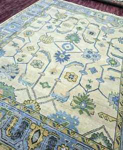 NOEUD RUG fait à la main noué de haute qualité laine Oushak nouveau moderne brodé travail doublure motif tapis pour salon, chambres à coucher - Product Image 4