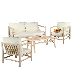 ชุดโซฟากลางแจ้งไม้สักกิ่งไม้ธรรมชาติแข็งแรงดีไซน์ทันสมัยจากอินโดนีเซียสำหรับวิลล่ารีสอร์ทภายนอกสวนเฟอร์นิเจอร์ใช้ - Product Image 6