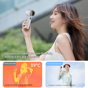 Ventilador de Mano Dr Flash, Recargable por <span class=keywords><strong>USB</strong></span>, Alta Velocidad, Batería de Larga Duración, Mini Motor sin Escobillas, Pantalla LED Digital, Plegable, para Auto y Hotel - Product Image 5