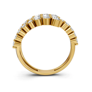 Anillo de Diamantes Cultivados en Laboratorio, Triple Hilera, Oro de 14 Quilates, Chapado en Rodio, Certificado IGI, Anillo de Compromiso y Boda de Lujo para Mujer, Corte Brillante - Product Image 6