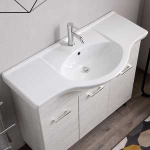 Meuble de salle de bain sur pied de 105 cm avec 3 portes en chêne blanc et lavabo Ravenna - Catégorie de produit : Lavabos - Product Image 3