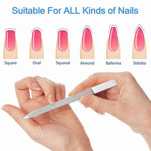 Lime à ongles en acier inoxydable Lime à ongles en métal Tampon enlève la lime à ongles double face sale Matte Fine Line - Product Image 5