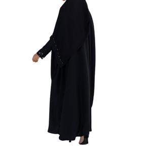 2024 nouveau style de dubaï caftan Abaya modeste vêtements islamiques adultes femmes noir broderie conceptions Eid Abaya respirant en relief - Product Image 2