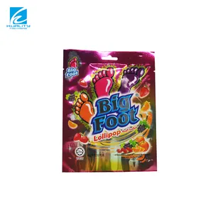 Customized Food Packaging Plastic Back Seal Aluminum Foil Laminated Flat Bag For Lollypop