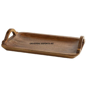 Plateau de service en bois vintage Plateau de service fait main de belle qualité Plateau à chocolat en bois de luxe le plus vendu - Product Image 2