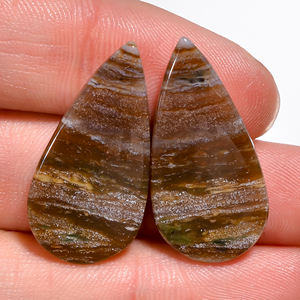 อัญมณีทรงหลังเบี้ยหลายชิ้นทำจากหินธรรมชาติขัดมันตัดสดใสรูปทรงไข่และลูกแพร์สำหรับทำเครื่องประดับต่างหูและอื่นๆ - Product Image 6