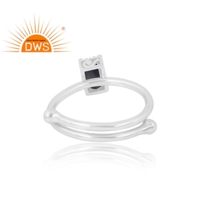 Anillo de piedras preciosas de zafiro azul Natural de Plata de Ley 925, joyería personalizada para mujer, regalo para ella - Product Image 2