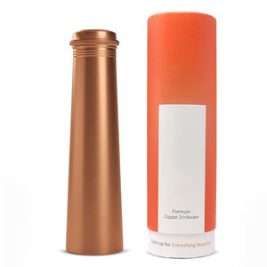 Botella de agua Natural marrón con estilo antiguo de alta calidad térmica de cobre puro para deportes y camping varios beneficios para la salud - Product Image 1